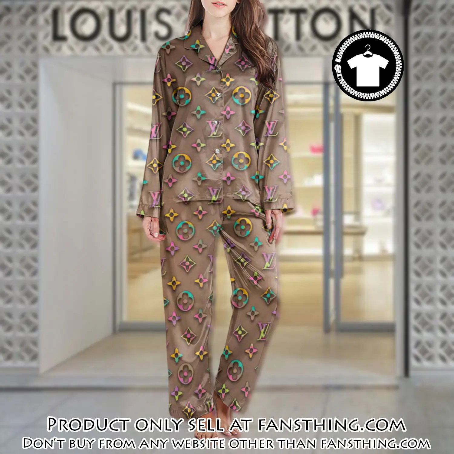 Lv monogram long satin pajama set pjs1003 fst0721745